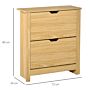 Homcom 12-shoe Storage Cabinet 4 Shelves 2 Drawers 4 Protective Legs Modern Stylish Unit Home Furniture Brown