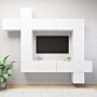 Vidaxl 9 Piece Tv Cabinet Set White Engineered Wood