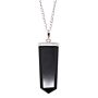 Gemstone Flat Pencil Pendant - Black Agate