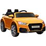 Homcom Kids Licensed Audi Tt Rs Ride-on Car 12v Battery W/ Remote Suspension Headlights And Mp3 Player 3km/h Yellow