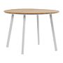 Outdoor Dining Table Light Wood Plastic Wood Slatted Top Aluminium Frame Legs Round 105 Cm 4 Seater Beliani