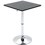 Homcom Modern Height Adjustable Counter Bar Table With 360° Swivel Tabletop And Electroplating Metal Base, Pub Desk, Black And Silver