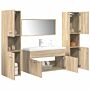 Vidaxl 5 Piece Bathroom Furniture Set Sonoma Oak Engineered Wood