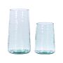 Set Of 2 Vases Clear Glass Transparent Decorative Glass