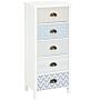 Homcom Chest Of Drawers, 5-drawer Tallboy Dresser With Metal Handles, Storage Cabinet Unit