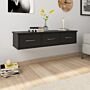 Vidaxl Wall-mounted Drawer Shelf Black 88x26x18.5 Cm Engineered Wood