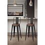 2pcs Metal Frame High Chair Industrial Style Bar Stool