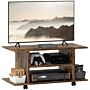 Homcom Modern Tv Cabinet Stand Storage Shelves Table Mobile Bedroom Furniture Bookshelf Bookcase Rustic Brown