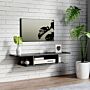 Homcom Floating Tv Unit Stand For Tvs Up To 40", Wall Mounted Media Console With Storage Shelf, Entertainment Center, Black