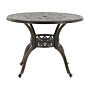 Garden Dining Table Brown Aluminium Round Ø 100 Cm Outdoor