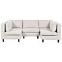 Modular Sofa Light Beige Fabric Upholstered U-shaped 5 Seater With Ottoman Cushioned Backrest