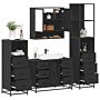 Vidaxl 4 Piece Bathroom Furniture Set Black Engineered Wood