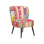 Armchair Multicolour Fabric Patchwork Armless Accent Chair Armless Metal Legs Modern Design Living Room Bedroom Beliani