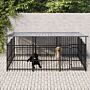 Vidaxl Outdoor Dog Kennel With Roof Steel 3.75 M²