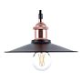 Pendant Lamp Black Metal Industrial Style Ceiling Light 22 Cm