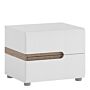 Chelsea 2 Drawer Bedside In White With Oak Trim