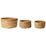 Set Of 3 Storage Boxes Natural Jute 12/16/21 Cm Height Laundry Baskets Bin