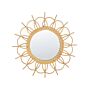 Wall Mirror Natural Rattan Frame Ø 60 Cm Modern Sunbrust Design Hanging Living Room Decoration