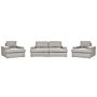 Sofa Set Light Grey Fabric Upholstered 5 Seater With Armchair Cushioned Thickly Padded Backrest Classic Living Room Couch