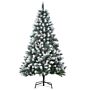 Homcom 5ft Artificial Christmas Tree With Pine Cones, Holiday Home Xmas Decoration Automatic Open, Green