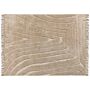 Area Rug Beige Polyester Cotton Backing 300 X 400 Cm Decorative Tassels Floor Mat Classic Design