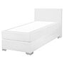 Eu Single Size Continental Bed 3ft White Faux Leather With Mattress