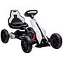 Homcom 12v Electric Go Kart For Kids, Ride-on Racing Go Kart With Forward Reversing, Rechargeable Battery, 2 Speeds, For Boys Girls Aged 3-8 Years Old - White