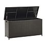 Outdoor Storage Box Brown Faux Rattan Garden Deck Cushion Chest 126 X 46 Cm