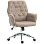 Vinsetto Microfibre Computer Chair With Armrest, Modern Swivel Chair With Adjustable Height, Khaki