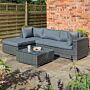 Vienna Lounger Set Grey Weave