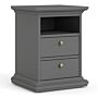 Paris Bedside 2 Drawers In Matt Grey