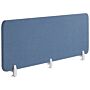 Desk Screen Blue Pet Board Fabric Cover 180 X 40 Cm Acoustic Screen Modular Mounting Clamps