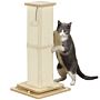 Pawhut 3 In 1 Cat Scratching Post, 67cm Cat Scratcher W/ Track Ball Toy, Oak | Aosom Uk