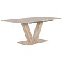 Dining Table Light Oak Veneered Wood 140l X 90w X 75h Cm Extendable Top