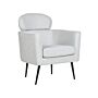 Armchair Light Grey Fabric Soft Upholstery Black Legs With Headrest Backrest Retro Glam Art Decor Style