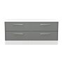 Contrast 4 Drawer Bed Box In Dusk Grey & White