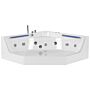 Corner Whirlpool Bath White With Led And Massage Jets Modern Design For 2 People