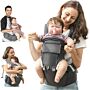 Aiyaplay 6 In 1 Baby Carrier Newborn To Toddler With Removable Seat For 0-36 Months, Up To 15kg, Grey