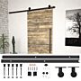 Vidaxl Sliding Door Skien Hardware Kit 183 Cm Steel Black