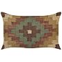 Scatter Cushion Multicolour Jute And Wool 30 X 50 Cm Oriental Pattern Kilim Style Washed Colurs