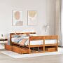 Vidaxl Bed Frame Without Mattress Wax Brown 120x200 Cm Solid Wood Pine