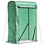 Outsunny Outdoor Pe Greenhouse Steel Frame Plant Cover With Zipper 100l X 50w X 150hcm - Green