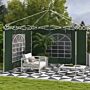 Outsunny Gazebo Side Panels, 2 Pack Sides Replacement, For 3x3(m) Or 3x6m Pop Up Gazebo, With Windows And Doors, Green