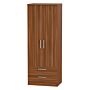 Contrast Tall 2 Drawer Wardrobe In Noche Walnut