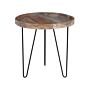 Side Table Dark Wood Java Top Black Legs 50 X 50 X 50 Cm Industrial Rustic Beliani