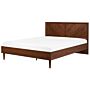 Eu Super King Size Panel Bed 6ft Dark Wood Slatted Frame Vintage Beliani