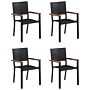 Vidaxl 5 Piece Garden Dining Set Black