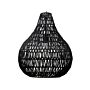 Pendant Ceiling Lamp Black Paper Rope Plaited Shade Round