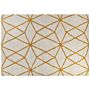 Area Rug White And Yellow Cotton 160 X 230 Cm Geometric Pattern Rectangular Hand Woven