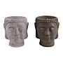 Set Of 2 Large Cement Buddha Design Candles